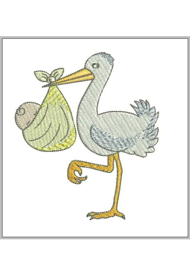 Chi330 - Stork carrying baby